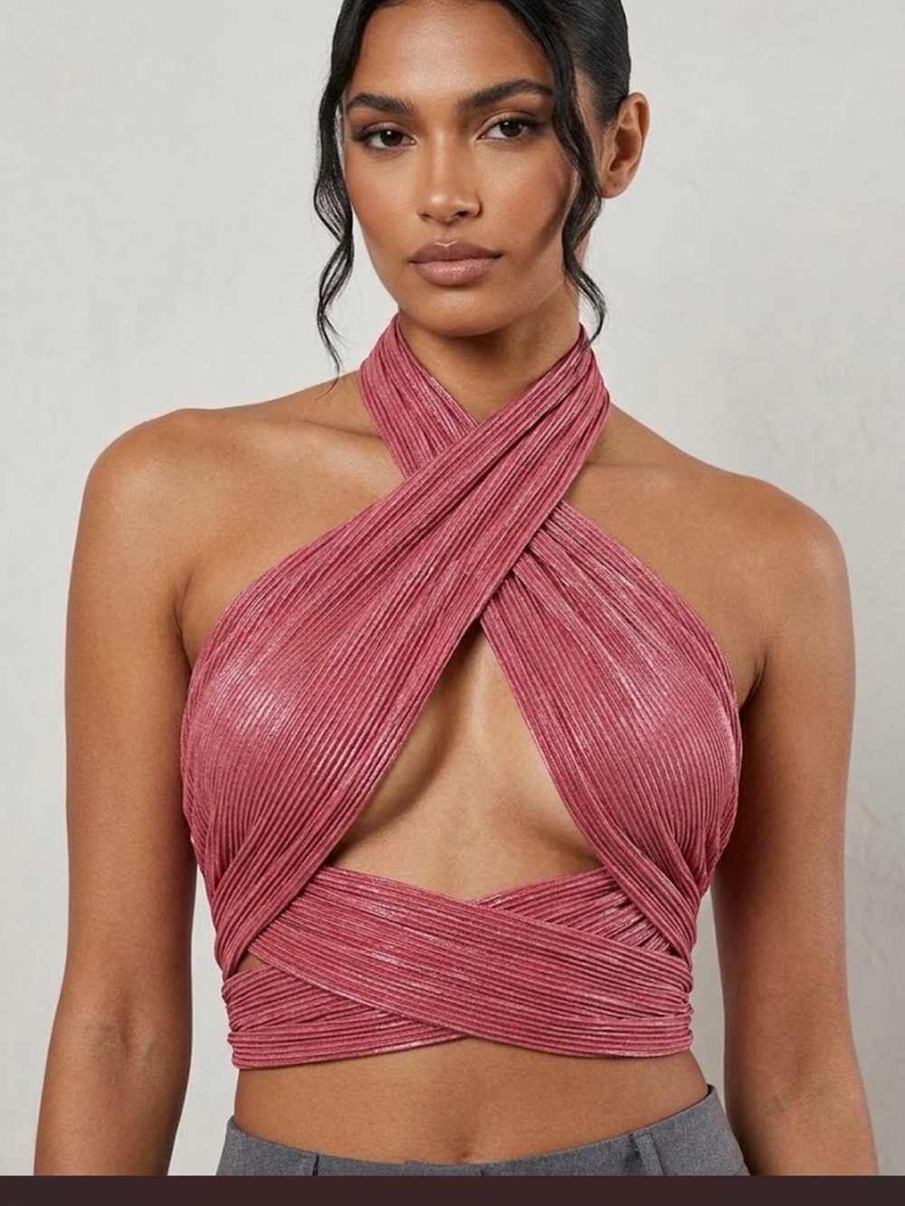 Princess Polly Pink Metallic Scarf Wrap top or scarf